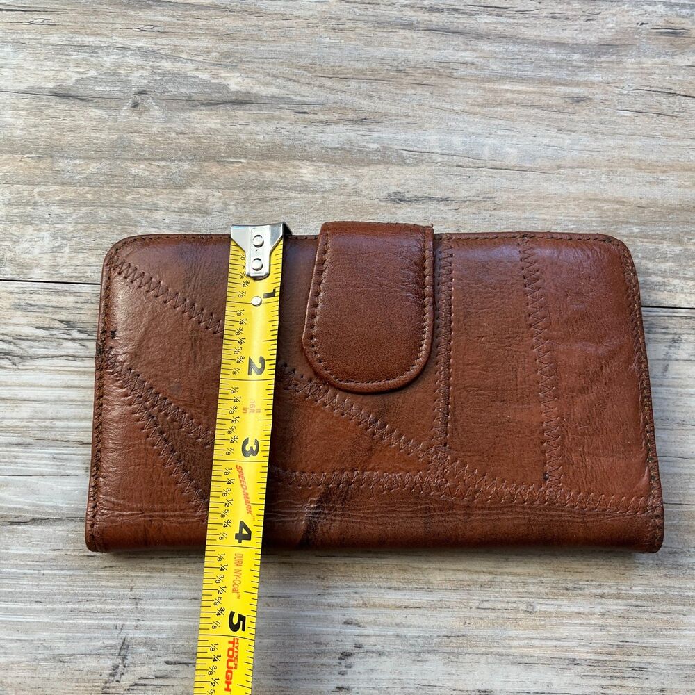 Genuine Leather Wallet Patchwork Stitching Light … - image 6